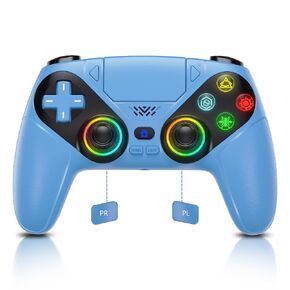LENISUOLE Wireless Controller for PS5/PlayStation 5 & PC - Purple, Bluetooth Gamepad with Turbo, 6-Axis Motion Sensor, Programmable Buttons, RGB Lighting, 3.5mm Audio Jack, 1000mAh Battery in Saudi Arabia