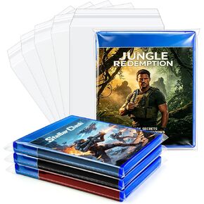 Blu Ray Video Sleeves, Video Game Protect Sleeves for PS4/PS5 DVD and Blu Ray Case Storage Bags, Media Protector Bags - 50 Pack in Saudi Arabia
