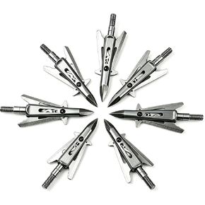 Mechanical Expandable Broadheads 100 Grain 6 Pack, 2" Cut | 420 Stainless Chisel Tip, Aerospace Aluminum, Fit Compound & Crossbow Up To 500FPS in Kuwait