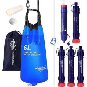Membrane Solutions Pro 6L Gravity Water Filter with 4 Extra S2 Water Filter Straws and Extra Replacement Filter Cartridge in Saudi Arabia