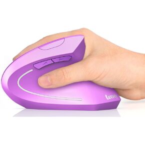 Lekvey Ergonomic Mouse, Rechargeable Vertical Wireless Mouse, Green Purple | USB-C Charging, 2.4G Wireless, 800/1200/1600 DPI, Quiet Clicks, 6 Buttons, Carpal Tunnel Mouse, for Laptop, PC, Computer, Mac in Saudi Arabia