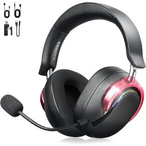 Wireless Gaming Headset with Mic Over Ear Headphones for PC,Xbox,PS5,Switch | 7.1 Surround Sound,50mm Drivers,Aluminum Frame,Noise Cancelling,RGB,Soft Ear Pads,Multi Platform Headset for Laptop Phone Mac in Saudi Arabia