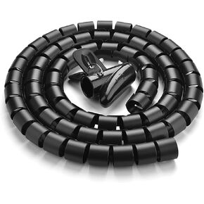 10FT Cable Management Sleeve EZ Cord Bundler 1" Diameter w/Zip Clip Zipper Wire Wrap Cord Organizer Cable Tube Hider Flexible & Expandable Home & Office Wire Concealer for PC TV Computer Cinema in Saudi Arabia