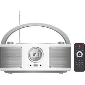 Portable CD Player Boombox with Bluetooth, Remote Control, FM Radio, USB MP3 Playback, CD-R/CD-RW Compatible, Radio CD Player,AC/Battery Powered in Saudi Arabia