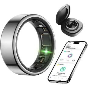 KIRAMA Smart Health Ring for Women Men Fitness Tracker with Heart Rate, Support Sleep Monitoring and Exercise Recording, IP68 Waterproof for iOS and Android, No APP Fee，Ultra-Thin Design (Silver, 10) in Saudi Arabia