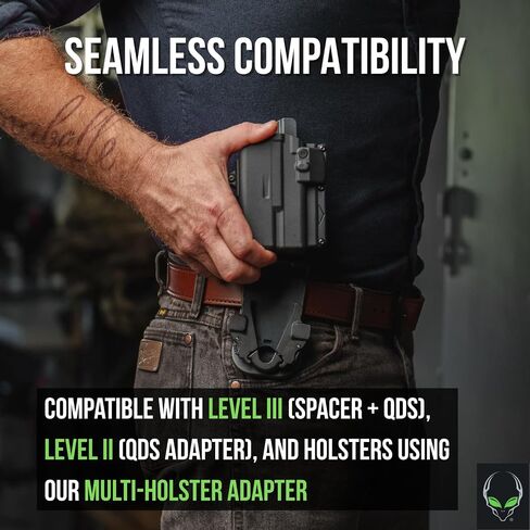Alien Gear Locking Belt Slide – Fits 1.5" to 2.25" Belts – QDS Compatible Holster Attachment – Professional-Grade Security – USA Made in Saudi Arabia