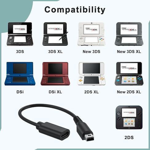 Mugust USB C Charging Cable Adapter for Nintendo New 3DS XL/New 3DS/3DS XL/3DS/New 2DS XL/2DS XL/2DS/DSi/DSi XL in Saudi Arabia