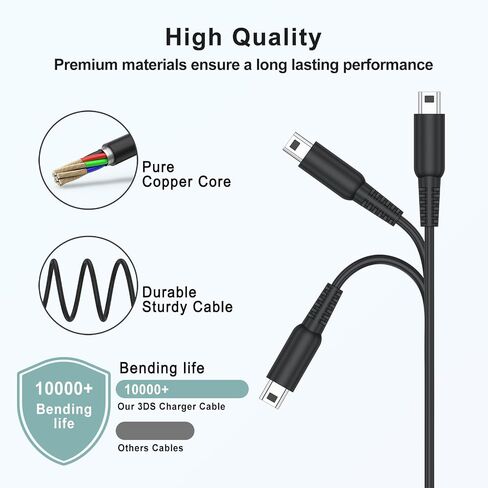 Mugust USB C Charging Cable Adapter for Nintendo New 3DS XL/New 3DS/3DS XL/3DS/New 2DS XL/2DS XL/2DS/DSi/DSi XL in Saudi Arabia