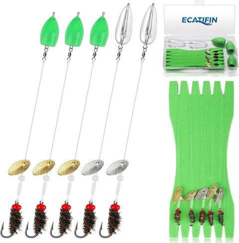 10PCS Fly Fishing Flies with Casting Bubbles, Fly Fishing Lures with Trout Spinners, Fly & Bubble Casting Rig for Trout, Bass, Pike, Sunfish, Fly Fishing Accessories, Sizes #14, #16, #18 in Saudi Arabia