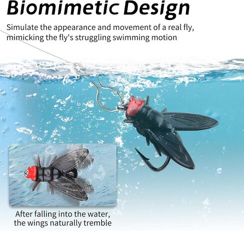 Fly Fishing Lures Kit 20PCS, Bionic Dry Flies | Sharp high-carbon hooks for Trout Bass Panfish Bluegill Sunfish Salmon. For freshwater/saltwater, streams rivers lakes ponds. in Saudi Arabia
