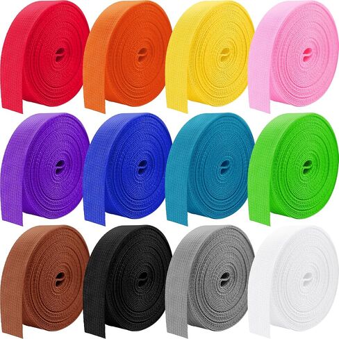 12 Rolls Polypropylene Webbing 1 Inch 1.5 inch 2 inch Nylon Webbing Straps, 5 10 25 50 100 Yards Webbing Strapping in Saudi Arabia