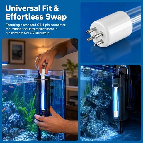 UV Replacement Bulb 5W for Aquarium Filter 2-Pack in Saudi Arabia