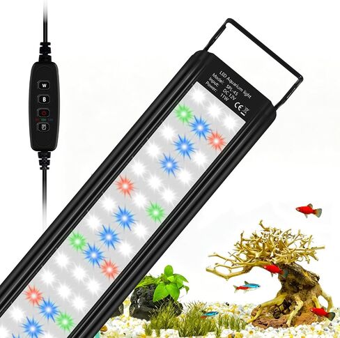 Uncle Yang LED Aquarium Light for 12 to 18 Inch Aquarium LED Light 6W | Auto On Off with Timer Adjustable Brightness Memory Function with Extendable Bracket for Planted Tank in Saudi Arabia