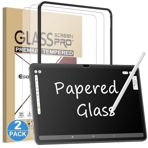 Esanik 2 Pack Like Paper Glass Screen Protector for Samsung Galaxy Tab S10 Lite/S10 FE/ S9 / S9 FE (11 inch) 9H Tempered Glass Film with Alignment Frame, Writing Like on Paper, Anti Glare in Saudi Arabia