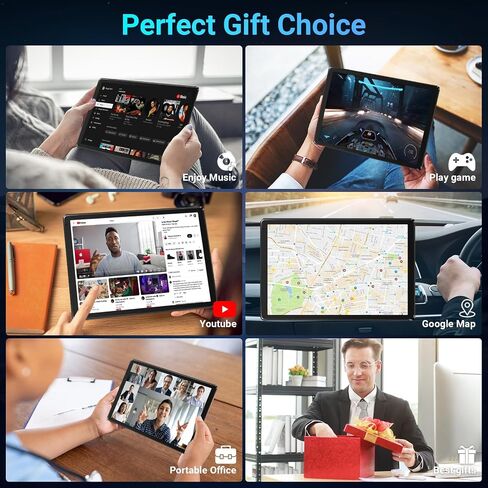 Android 16 Tablet 10 Inch 30GB RAM 128GB ROM 1TB Expand, Octa-Core Processor, Widevine L1 HD IPS Touchscreen, WiFi 6 BT5.3 Dual Camera Face Unlock Tablet, Black in Saudi Arabia