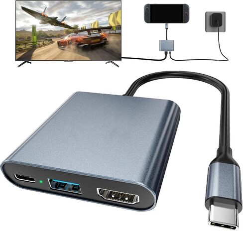 Switch 2 Dock,Portable USB C Docking Station with 4K@60Hz~120Hz HDR/PD Max100W/USB Port,Aluminum Alloy Travel TV Dock for Switch/Steam Deck/ROG Xbox Ally X/Legion Go 1/2/S in Kuwait