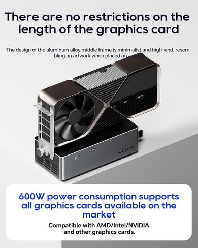 AOOSTAR AG01 External GPU Docking Station, Supports Mainstream NVIDIA and AMD Graphics Cards, Built-in 800W Power Supply, Oculink Expansion Graphics in Saudi Arabia