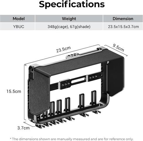 YOLOLIV YoloBox Ultra Cage, Aluminum Rig with Quick-Release Sun Hood | 1/4" Mounts,Precision CNC machining,Multiple Expansion Mounts, Lightweight,Compatible For YoloBox Ultra,Suit for Outdoor in Saudi Arabia