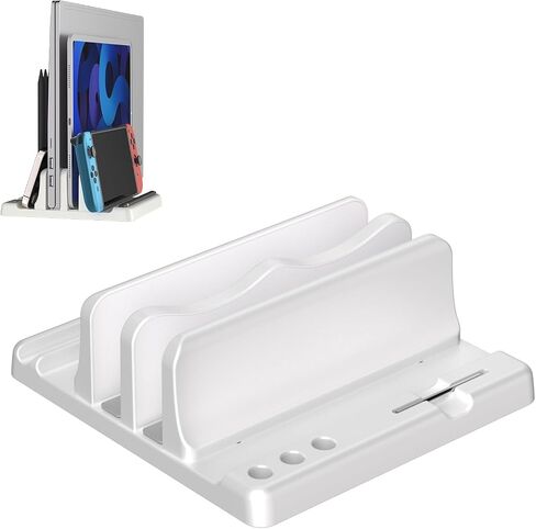 Vertical Laptop Stand, Adjustable 4 in 1 ABS | Space-Saving Design, Compatible with MacBook, HP, Dell, Microsoft Surface, Fits Most Laptops (Black) in Saudi Arabia