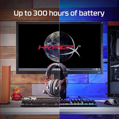 HyperX Cloud Alpha Wireless - Gaming Headset for PC, 300-hour battery life, DTS Headphone:X Spatial Audio, Memory foam, Dual Chamber Drivers, Noise-canceling mic, Durable aluminum frame,Red | 300-hour battery life, DTS Headphone:X Spatial Audio, Memory fo in Kuwait