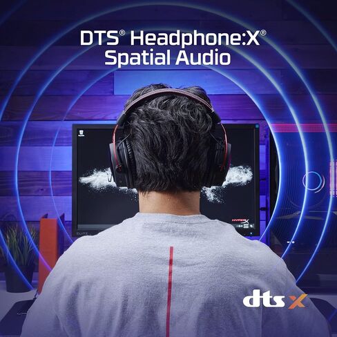HyperX Cloud Alpha Wireless - Gaming Headset for PC, 300-hour battery life, DTS Headphone:X Spatial Audio, Memory foam, Dual Chamber Drivers, Noise-canceling mic, Durable aluminum frame,Red | 300-hour battery life, DTS Headphone:X Spatial Audio, Memory fo in Kuwait