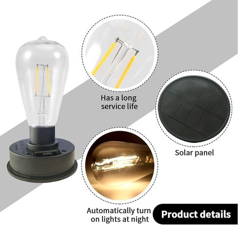 Solar Lantern Replacement Bulb, Top Solar Light Replacement with Larger Solar Panel, Durable LED Bulb for Outdoor Garden Lantern in Kuwait
