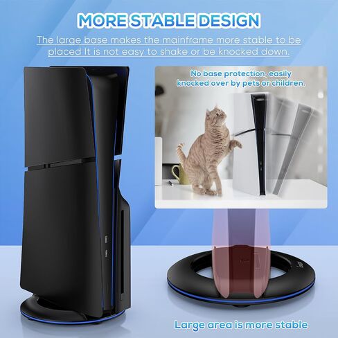 Auarte 2023 Vertical Stand for PS5 Slim Console, Carbon Black | Disc and Digital Compatible, Includes Screw, Base Stand Replacement in Saudi Arabia