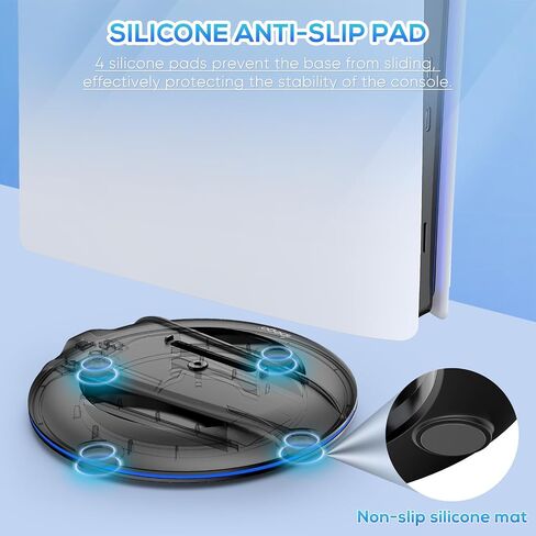 Auarte 2023 Vertical Stand for PS5 Slim Console, Carbon Black | Disc and Digital Compatible, Includes Screw, Base Stand Replacement in Saudi Arabia