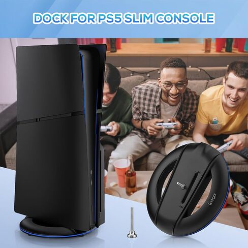 Auarte 2023 Vertical Stand for PS5 Slim Console, Carbon Black | Disc and Digital Compatible, Includes Screw, Base Stand Replacement in Saudi Arabia