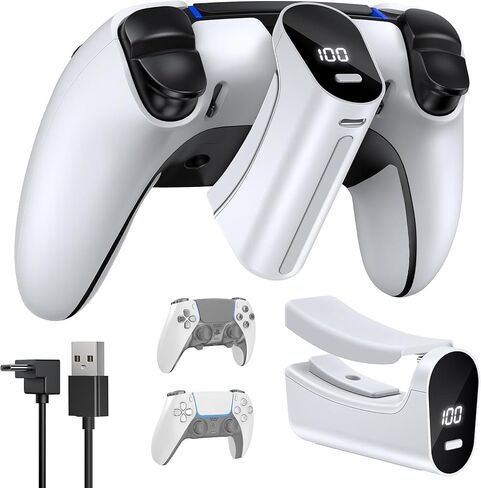 YUANHOT 7400mWh Battery Pack for PS5 & Edge Controller with LED | Play and Charge Kit,Extended Gaming Time,DualSense Rechargeable Accessories for PS5 in Saudi Arabia