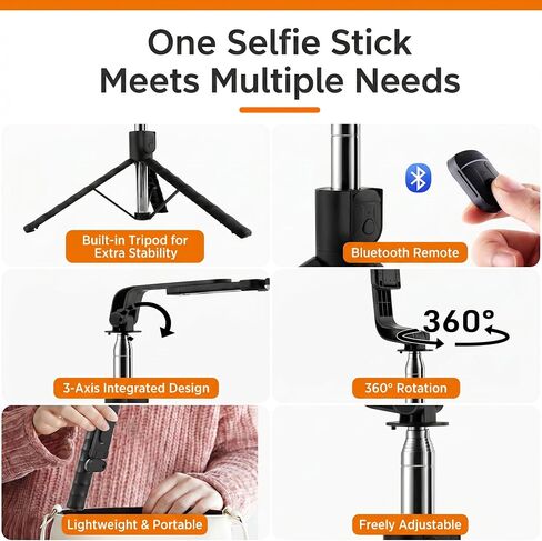 Phone Camera Reflection Kit, New Adjustable Phone Camera Multi‑Functional Selfie Stick & Tripod Stand with Wireless Remote – Portable, Durable, Universal for All Smartphones in Saudi Arabia