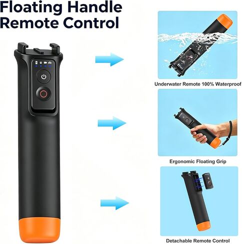 Suptig Floating Selfie Stick with Remote Control, Floating Handle Grip, Remote Handle Stick Compatible for GoPro 13/12/11/10/9/8, DJI Action 6/5 Pro, for Insta 360X2/X3/X4/X5. in Saudi Arabia