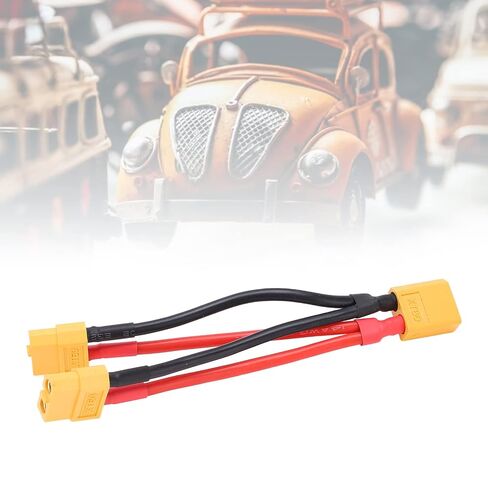كابل متوازي AMONIDA XT60، موزع Y مزدوج التمديد 1 ذكر إلى 2 سلك سيليكون أنثى، كابل فائق النعومة مقاوم للتآكل مع مادة السيليكون، مثالي للسيارات والطائرات والسيارات RC in Kuwait