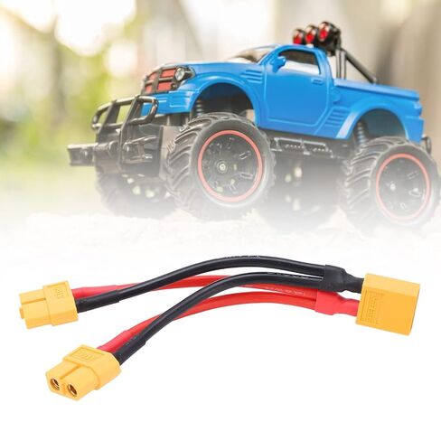 كابل متوازي AMONIDA XT60، موزع Y مزدوج التمديد 1 ذكر إلى 2 سلك سيليكون أنثى، كابل فائق النعومة مقاوم للتآكل مع مادة السيليكون، مثالي للسيارات والطائرات والسيارات RC in Kuwait