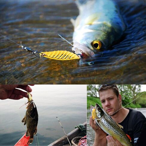 Sougayilang Fishing Spoons Hard Fishing Lures Treble Hooks Salmon Bass Metal Fishing Lure Baits 1/2 OZ in Saudi Arabia
