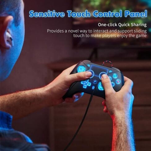 Compatible with PS5 Controller, Wired Controller for PlayStation 5/PS4/PC, Gaming Controllers, Gamepad with Dual Vibration 6-axis Gyroscope Support Turbo Macro Multi Touch Pad 3.5mm Audio Jack in Saudi Arabia