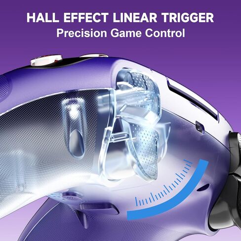 LENISUOLE Wireless Controller for PS5/PlayStation 5 & PC - Purple, Bluetooth Gamepad with Turbo, 6-Axis Motion Sensor, Programmable Buttons, RGB Lighting, 3.5mm Audio Jack, 1000mAh Battery in Saudi Arabia