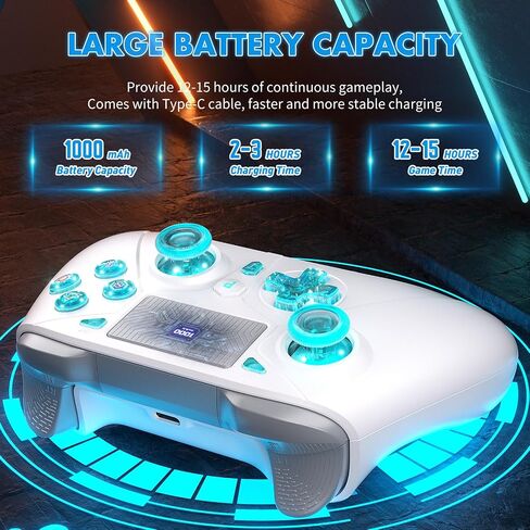 Wireless for PS5 Controller, Compatible with PS5/PS4/PC/iOS/Switch, 1000mAh Battery, Adjustable Turbo, Dual Shock Vibration, 6-Axis Motion Sensor, 3.5mm Headphone Jack for PlayStation 5 Controller in Saudi Arabia