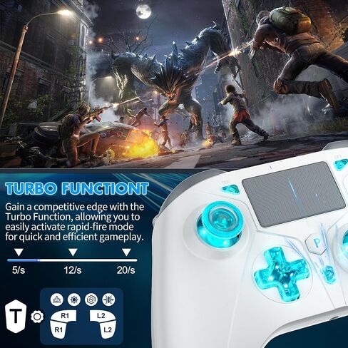 Wireless for PS5 Controller, Compatible with PS5/PS4/PC/iOS/Switch, 1000mAh Battery, Adjustable Turbo, Dual Shock Vibration, 6-Axis Motion Sensor, 3.5mm Headphone Jack for PlayStation 5 Controller in Saudi Arabia