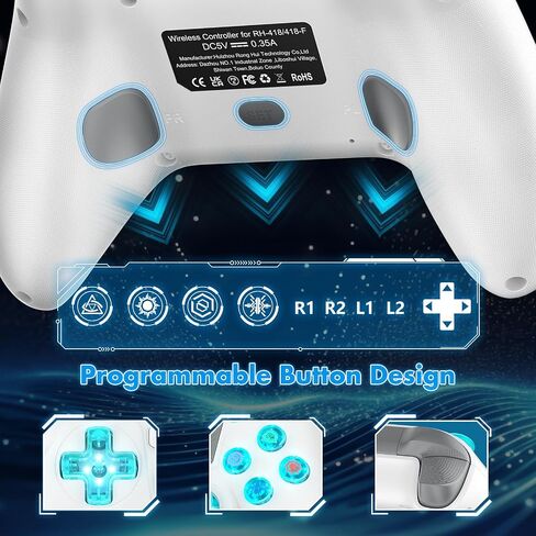 Wireless for PS5 Controller, Compatible with PS5/PS4/PC/iOS/Switch, 1000mAh Battery, Adjustable Turbo, Dual Shock Vibration, 6-Axis Motion Sensor, 3.5mm Headphone Jack for PlayStation 5 Controller in Saudi Arabia