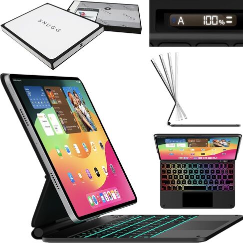 Snugg iPad Pro 13 Case with Keyboard (M5/M4) with Apple Pencil Holder & Live Battery Display - Bluetooth Backlit Magic for iPad 13 Case with Keyboard in Saudi Arabia