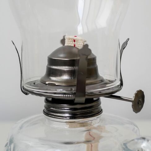2 Pcs Oil Lamp Burner #2 Size with Cotton Wick Replacement Parts for Kerosene or Vintage Lamps Fits Holds a 3 Inch Base Chimney Grayish Black Plated in Saudi Arabia