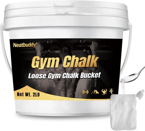 2LB Loose Gym Chalk Bucket, Lifting Chalk, Premium Chalk Powder with Chalk Bag & Spoon for Weightlifting, Gymnastics & Climbing in Saudi Arabia