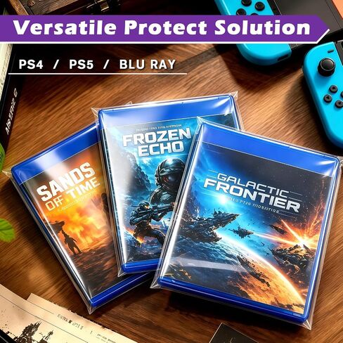 Blu Ray Video Sleeves, Video Game Protect Sleeves for PS4/PS5 DVD and Blu Ray Case Storage Bags, Media Protector Bags - 50 Pack in Saudi Arabia
