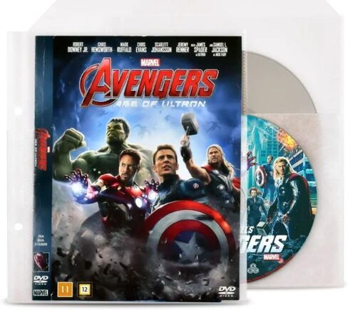 Tarifold Double DVD Binder Sleeves with Closing Flap, 2-Ring Holes, 50 Pack | Holds 2 DVD's, Cover Art & Booklet, Felt Insert, Reinforced 2-Ring Binder Holes, Polypropylene, Saves up to 70% Storage Space in Saudi Arabia