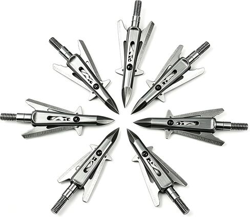 Mechanical Expandable Broadheads 100 Grain 6 Pack, 2" Cut | 420 Stainless Chisel Tip, Aerospace Aluminum, Fit Compound & Crossbow Up To 500FPS in Kuwait