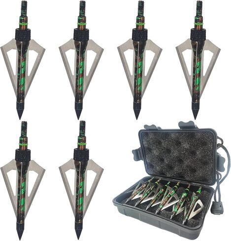 ArcheryBroadhead Hunting Broadheads100Grains Screw-in Arrow Archery3BladesHuntingHeadsArrowTips Compatible withCrossbow andCompoundBowCamouflage Colors Hunting Arrows in Saudi Arabia