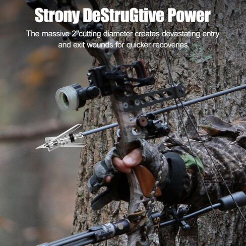 6-Pack 100 Grain Broadheads for Compound Bows - Precision Archery Broadheads for Hunting, Crossbow Broadheads with Razor-Sharp Blades，Durable and Accurate Hunting Broadheads in Saudi Arabia