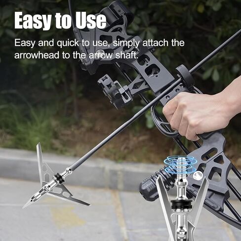 6-Pack 100 Grain Broadheads for Compound Bows - Precision Archery Broadheads for Hunting, Crossbow Broadheads with Razor-Sharp Blades，Durable and Accurate Hunting Broadheads in Saudi Arabia
