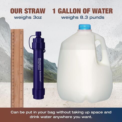 Membrane Solutions Pro 6L Gravity Water Filter with 4 Extra S2 Water Filter Straws and Extra Replacement Filter Cartridge in Saudi Arabia